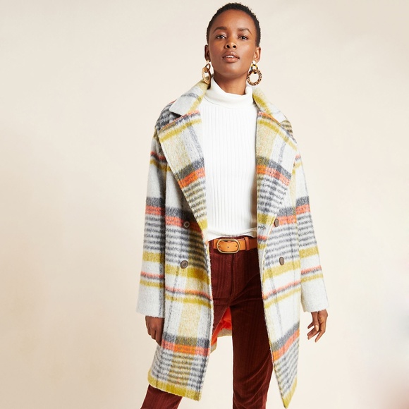 Eva Franco Camille Double-Breasted Plaid Coat - Picture 2 of 4